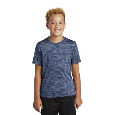 Sport-Tek YST390 Youth PosiCharge Electric Heather Top in Carolina Blue-True Navy Blue size Medium | Polyester