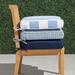 Double-piped Outdoor Chair Cushion - Paloma Medallion Indigo, 19"W x 18"D, Standard - Frontgate
