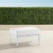 Avery Ottoman with Cushion in White Finish - Rain Resort Stripe Sand - Frontgate