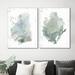 East Urban Home Teal Delicate Coral - 2 Piece Wrapped Canvas Graphic Art Print Set Canvas in Gray/Green | 10 H x 16 W x 1 D in | Wayfair