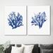 East Urban Home Coral - 2 Piece Wrapped Canvas Print Set Canvas in Blue | 14 H x 22 W x 1 D in | Wayfair E74C9BEBCB8B404BB6DC4E48036865C9