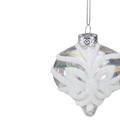 Northlight Seasonal 3.25" Clear Iridescent w/ White Frost Glass Onion Christmas Ornament Glass | 3.5 H x 3.25 W x 3.25 D in | Wayfair