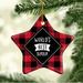 The Holiday Aisle® World's Best Nana Star Holiday Shaped Ornamennt Ceramic/Porcelain in Black/Red | 3.1 H x 3.1 W x 0.5 D in | Wayfair
