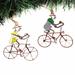The Holiday Aisle® 2 Piece Recycled Wire Bicycle Hanging Figurine Ornament Set Metal | 4.5 H x 4 W x 0.25 D in | Wayfair
