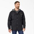 Dickies Men's Water Repellent Duck Hooded Shirt Jacket - Black Size XL (TJ213)