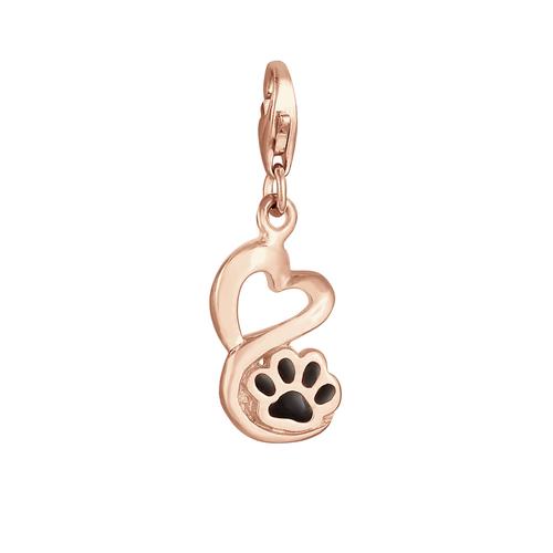 Nenalina - Anhänger Herz Pfote Hund Tierliebe 925 Silber Charms & Kettenanhänger 1 ct Damen