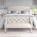 Winston Porter Romeoville Panel Headboard & Matching Bench Set Upholstered/Metal/Polyester in White | 80.5 W in | Wayfair