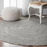 Gray/White 0.3 in Indoor/Outdoor Area Rug - Birch Lane™ Bronte Casual Braided Indoor/Outdoor Rug, Synthetic | 0.3 D in | Wayfair