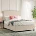 Winston Porter Romeoville Platform Storage Bed Upholstered/Metal/Polyester in White | 15 H x 80.5 W x 86 D in | Wayfair