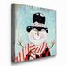 The Holiday Aisle® Dapper Snowman I - Wrapped Canvas Print Canvas, Solid Wood in Blue/Red | 10 H x 10 W x 1.5 D in | Wayfair