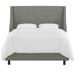 Mercury Row® Bernadine Upholstered Low Profile Standard Bed Polyester/Metal in Gray/Black | 56 H x 46 W x 80 D in | Wayfair