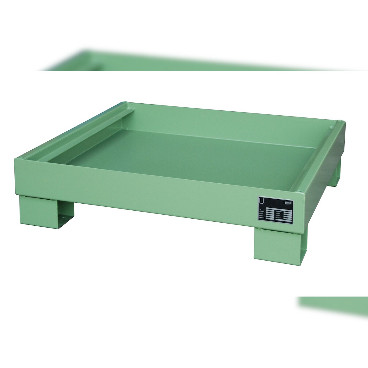Auffangwanne 60 2 lackiert RAL6011 Resedagrün Umwelt Lagertechnik Image