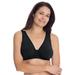 Plus Size Women's Meryl Cotton Front-Close Wireless Bra by Leading Lady in Black (Size 48 A/B)