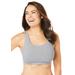 Plus Size Women's Leading Lady® Serena Low-Impact Wireless Active Bra 0514 by Leading Lady in Heather Grey (Size 52 DD/F/G)