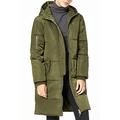 Orolay Women Winter Down Jacket Thickened Quilt Hooded Coat Armygreen L