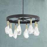 Rare Elements 20" Wide Sand Coal 8-Light LED Chandelier