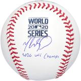 Mookie Betts Los Angeles Dodgers Autographed 2020 MLB World Series Champions Logo Baseball with "20 WS Champs" Inscription
