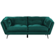 Sofa Grün 3-Sitzer aus Samtstoff mit Steppungen und großen Kissen Retro Minimalistisch Wohnzimmer Flur Modernes Design