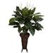 Primrue Spathyfillium Stand Floor Plant in Decorative Vase Silk/Wood/Plastic in Brown | 57 H x 40 W x 40 D in | Wayfair