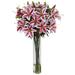 Primrue Rubrum Lilies Floral Arrangement in Vase Polyester/Faux Silk/Plastic/Fabric | 34 H x 22 W x 22 D in | Wayfair