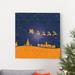 The Holiday Aisle® Santa Orange - Wrapped Canvas Graphic Art Print Canvas, Solid Wood in Indigo/Orange | 10 H x 10 W x 1.5 D in | Wayfair