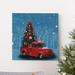 The Holiday Aisle® Seasons Greetings II - Wrapped Canvas Graphic Art Print Metal in Blue/Red | 32 H x 32 W x 1 D in | Wayfair