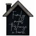 Gracie Oaks Family Makes This House a Home - Unframed Textual Art Print on Wood in Black/Brown/Gray | 12 H x 9 W x 1 D in | Wayfair