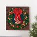 The Holiday Aisle® Santa Wreath III - Wrapped Canvas Graphic Art Print Canvas, Solid Wood in Green/Red | 10 H x 10 W x 1.5 D in | Wayfair