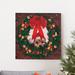 The Holiday Aisle® Christmas Puppy II - Wrapped Canvas Graphic Art Print Canvas, Solid Wood in Green/Red | 10 H x 10 W in | Wayfair