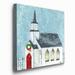 The Holiday Aisle® Christmas Night - Wrapped Canvas Painting Print Canvas, Solid Wood in Blue/Gray | 10 H x 10 W x 1.5 D in | Wayfair