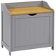 Grey or White Wooden Bathroom Cupboard Mounted or Standing Cabinet Unit Storage Variations Perfect for Laundry, Sink, Bathroom, Mirror, Drawer Cabinet (Laundry Cabinet Grey & Bamboo)