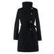 Lazzboy Womens Coat Parka Wool Belted Waist Plain Elegant Side-Button Dress Outerwear, UK 6-14(2XL(14),Black)