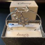 Disney Jewelry | Disney Silver Plated Snowflake Bracelet | Color: Silver/White | Size: Os