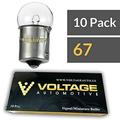 Voltage Automotive G18 67 Automotive Brake Light Turn Signal Side Marker Tail Light Miniature Bulb OEM Replacement (10 Pack)