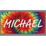 Michael Name Tie Dye Style License Plate Tag Vanity Novelty Metal | UV Printed Metal | 6-Inches By 12-Inches | Car Truck RV Trailer Wall Shop Man Cave | NP1800