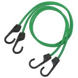 Hyper Tough 2 Pack 48 inch Standard Bungee Cords Rubber Green Color