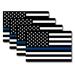 Magnet Me Up Thin Blue Line Vinyl Magnet Decal 4x6 in Black and Blue 4PK