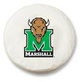 NCAA Tire Cover by Holland Bar Stool - Marshall University White - 37 L x 12.5 W