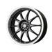 Enkei 17 x 7 & 5x100 Bolt Pattern 38 mm Offset 72.6 mm Bore J10 Matte Black with Machined Lip Wheel