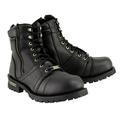 Milwaukee Leather MBM9000 Men s Black Lace-Up Motorcycle Riding Leather Boots with Side Zipper Entry 9.5