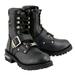 Milwaukee Leather MBL201 Women s Black Leather Lace-Up Motorcycle Rider Boots w/ Buckles 9.5