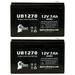 2x Pack Compatible BB Battery BP7-12 Battery - Compatible UB1270 Universal Sealed Lead Acid Battery (12V 7Ah 7000mAh F1 Terminal AGM SLA) - Includes 4 F1 to F2 Terminal Adapters