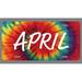 April Name Tie Dye Style License Plate Tag Vanity Novelty Metal | UV Printed Metal | 6-Inches By 12-Inches | Car Truck RV Trailer Wall Shop Man Cave | NP1280