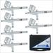 Pro Dual-Action Gravity Feed 6 Airbrush Set Cake Tattoo Hobby Craft Auto Paint