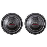 PYLE PLPW6D 6 Dual Voice Coil 4-Ohm Black Car Stereo Audio Subwoofers (2 Pack)