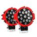 Led Light Bar Nilight 2PCS 7 51w 5100LM Red Round Flood Light Pod Off Road Fog Driving Roof Bar Bumper for Jeep SUV Truck Hunters 2 years Warranty