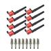 Set of 8 ISA Brand Red Color Ignition Coilss & Spark Plugs Compatible with 2007-2012 Ford Mustang Shelby GT 500 Convertible 2-Door 5.4L V8 Replacement for UF191