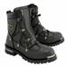 Milwaukee Leather MBM9075 Men s Black Leather 6-inch Plain Toe Dual Zipper Motorcycle Rider Boots 11