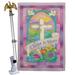 Breeze Decor Christ Is Risen 2-Sided Polyester 40" x 28" Flag Set in Green/Pink | 40 H x 28 W x 4 D in | Wayfair BD-EA-HS-103043-IP-BO-02-D-US12-AM