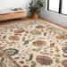 White 102 x 0.5 in Area Rug - Lark Manor™ Norge Floral Hand Hooked Wool Beige/Brown Area Rug Wool | 102 W x 0.5 D in | Wayfair